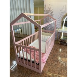 Cama Montessoriana Solteiro C/ Auxiliar Rosa - 2