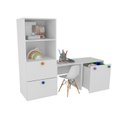 Ver imagem 1 de Armário Montessoriano Gaveteiro + Mesa + Baú Rubi 100% Mdf + Eiffel Branca