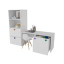 Ver imagem 4 de Armário Montessoriano Gaveteiro + Mesa + Baú Rubi 100% Mdf + Eiffel Branca