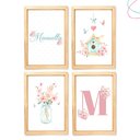 Ver imagem 4 de Quadro Decoração Quarto Menina Aquarela Flor com Vidro:branca