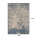 Ver imagem 5 de Tapete Belga Harmony Trendy Cinza/azul 1,00x1,40m Abdalla