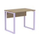 Ver imagem 1 de Mesa Escritório P25 Tub Pandin 90 Cm (larg) Tampo Mdp Noce Naturalle Pé Aço Tubular Lilás