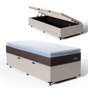 Ver imagem 1 de Cama Box Baú com Colchão de Espuma D33 Pillow Top Comfort Luxo Solteiro 88cm