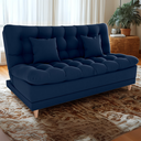 Ver imagem 2 de Sofa Cama 2 Lugares 185 Cm Duda Veludo Maserati Azul Milani Store