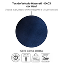 Ver imagem 5 de Sofa Cama 2 Lugares 185 Cm Duda Veludo Maserati Azul Milani Store