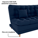 Ver imagem 7 de Sofa Cama 2 Lugares 185 Cm Duda Veludo Maserati Azul Milani Store