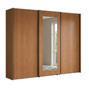 Ver imagem 2 de Guarda Roupa Casal com Espelho 3 Portas de Correr e 4 Gavetas 260cm Elegance Canela