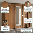 Ver imagem 5 de Guarda Roupa Casal com Espelho 3 Portas de Correr e 4 Gavetas 260cm Elegance Canela