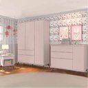 Ver imagem 1 de Jogo de Quarto Melinda Rosê 100 % Mdf C/ Mesa de Apoio