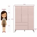 Ver imagem 2 de Jogo de Quarto Melinda Rosê 100 % Mdf C/ Mesa de Apoio