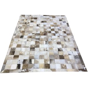 Tapete de Couro Cinza Natural Malhado 1,50x2,00 C/B Pç 10x10