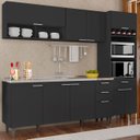 Ver imagem 1 de Armário de Cozinha Cp02 com Pia 180cm Pérola Z34 Preto - Mpozenato