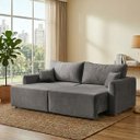 Ver imagem 1 de Sofa Cama 3 Lugares 2,00 m Pé de Madeira Los Angeles:Chumbo/Veludo