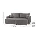 Ver imagem 5 de Sofa Cama 3 Lugares 2,00 m Pé de Madeira Los Angeles:Chumbo/Veludo