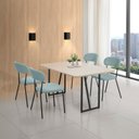 Ver imagem 1 de Conjunto para Sala de Jantar com 4 Cadeiras Betina Preto/Black/Verde Claro/Off White