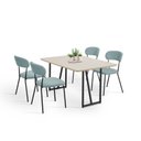 Ver imagem 2 de Conjunto para Sala de Jantar com 4 Cadeiras Betina Preto/Black/Verde Claro/Off White