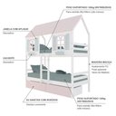 Ver imagem 5 de Beliche Casinha Bela com 2 Gavetas Rosa - Madeira Maciça Branco/Rosa/Verde | Megamobilia