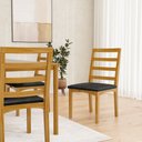 Ver imagem 6 de Kit com 6 Cadeiras Cecília Madeira Maciça Assentos Estofados para Mesa de Jantar Courino Preto 503