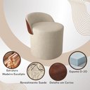 Ver imagem 4 de Kit 2 Puff Redondo Curvo Orgânico com Encosto Confortável Resistente Composé Suede Corino Suede
