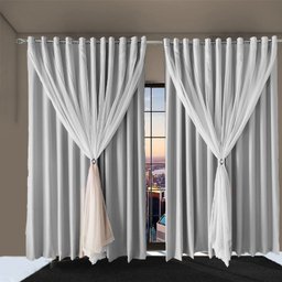 Cortina Blackout Bia Corta Luz 3,90 X 2,50 Quarto Branco - 6