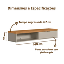 Ver imagem 7 de Painel Home Ripado Para TV Até 75 Polegadas 1.8 Com Nicho e Prateleira Nature Off White Linea Brasil