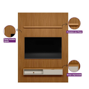 Ver imagem 6 de Painel Home Ripado Para TV Até 75 Polegadas 1.8 Com Nicho e Prateleira Nature Off White Linea Brasil