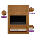 Ver imagem 6 de Painel Home Ripado Para TV Até 75 Polegadas 1.8 Com Nicho e Prateleira Nature Off White Linea Brasil
