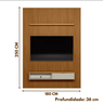 Painel Home Ripado Para TV Até 75 Polegadas 1.8 Com Nicho e Prateleira Nature Off White Linea Brasil - 9