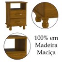 Ver imagem 3 de Kit Cômoda com Espelho e Mesa de Cabeceira 100% Madeira Maciça Imbuia Brilho