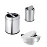 Lixeira Inox Basculante Banheiro Cozinha Pia Escritório Capacidade:3 Litros - 1