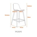 Ver imagem 3 de Banqueta Miami Alta Assento em Polipropileno e Base em Aço com Pintura Epóxi - Cor Nude