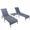 Ver imagem 1 de 2 Espreguiçadeiras de Alumínio + 1 Mesa de Centro Azul Dark