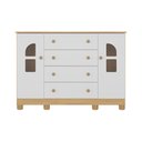 Ver imagem 7 de Cômoda Infantil 125cm 2 Portas com Vidro e 4 Gavetas Nina Multimóveis Mp4506 Madeirado/branco