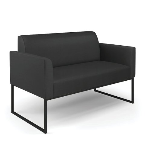 Sofá Namoradeira Base Industrial Preto Marisa Corino Preto D03 - D'Rossi