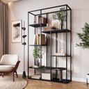 Ver imagem 5 de Kit 2 Estantes Multiuso de Livros Industrial Aço 122CMX202CM Yescasa Preto