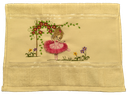 Ver imagem 1 de Toalha Bordada De Mão Lavabo Bailarina no Jardim Saia com Franja Fringer Dohler Artesanalle Creme Se