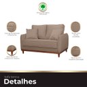 Ver mais imagens de Sofa Beny 2 Lugares Base de Madeira para Sala Hotel Linho Marrom