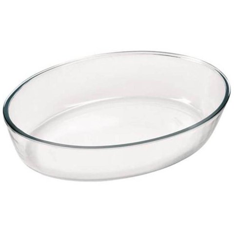 Assadeira Forma Travessa Grande de Vidro Temperado Oval 3,2