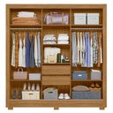 Ver imagem 3 de Guarda Roupa Bahamas 202cm 3 Portas Freijó Cinza com Espelho Moval