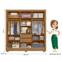Ver imagem 4 de Guarda Roupa Bahamas 202cm 3 Portas Freijó Cinza com Espelho Moval