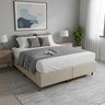 Base Cama Box Casal Queen Bipartida 158x198x37 Cor Bege - 2