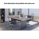 Ver imagem 2 de Mesa de Reunião com Caixa de Tomada 200 x 90 cm Pé Painel PE25 MDP Nogueira CasaBlanca Base Preta
