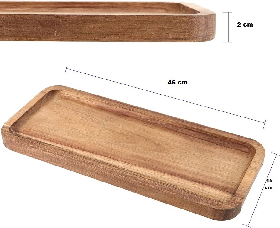 Bandeja Retangular Acácia Wood 46x15cm - Mimo Style - 2