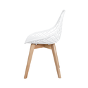 Ver imagem 4 de Kit Mesa Jantar Eames 90cm Preta + 4 Cadeiras Kaila Wood Branca - La Mobilia