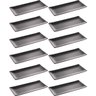 Kit 12 Travessas para Servir Sushi Sashimi Melamina 35x16cm Pratos Retangulares Pretos Tóquio Lyor - 1