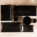 Ver imagem 4 de Kit 12 Travessas para Servir Sushi Sashimi Melamina 35x16cm Pratos Retangulares Pretos Tóquio Lyor