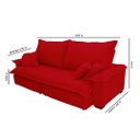 Ver imagem 3 de Sofá Retrátil e Reclinável Paris 2.00m Super Pillow - Vermelho