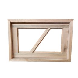 Janela Vitro de Banheiro de Madeira Completa 40x60x12 Modelo Quadriculado - 1