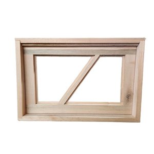 Janela Vitro de Banheiro de Madeira Completa 40x60x12 Modelo Quadriculado