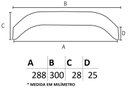 Ver imagem 3 de Puxador Il 1351 - Cromado - 288mm